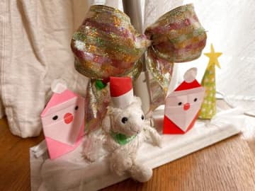 クリスマスデコdeクイックルワイパー！これでお掃除お手伝いしてもらいましょか〜