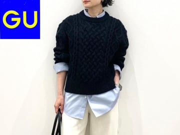 誰から見ても好印象♡【GU】大人に似合う「冬のネイビーコーデ」