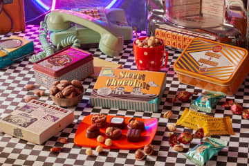 メリーチョコレート“ナッツチョコ好き”必見26年バレンタイン「ナッツラバー」アメリカンレトロなパケで