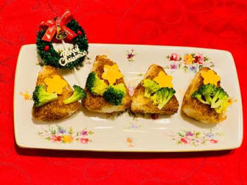 クリスマスツリー焼きおにぎり