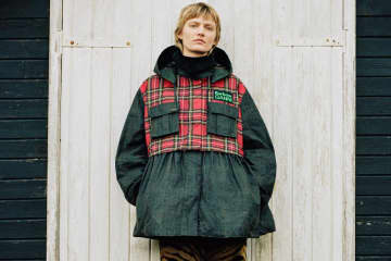 バブアー×ガニー、“変形できる”チェック柄ペプラムコート＆フリルのビッグ襟ロングコート