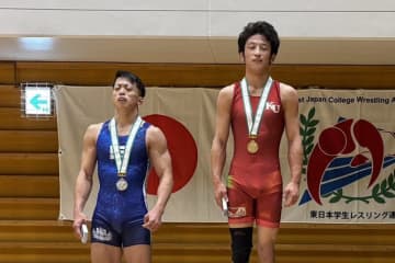 ＜レスリング＞【写真集】2025年東日本学生選手権（秋季）／表彰式（男子グレコローマン）