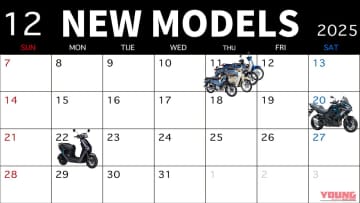 「新基準キター!!!」「ガチャッコ！」12月の最新バイク発売カレンダー