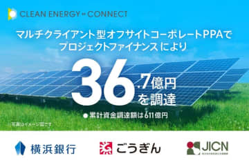 クリーンエナジーコネクトが、Non-FIT低圧太陽光発電所のプロジェクトファイナンスにより36.7億円を調達