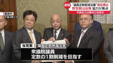 自民と維新“議員定数削減法案”国会に提出　野党側は反発…協力が焦点
