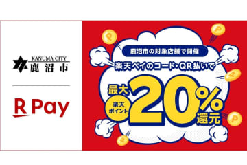 楽天ペイ、栃木県鹿沼市で最大20％還元　6日～
