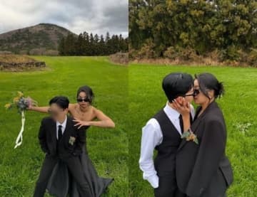 「剛鉄部隊W」出演クァク・ソンヒ、同性のパートナーとのウエディング写真を公開“私たちは一つ”