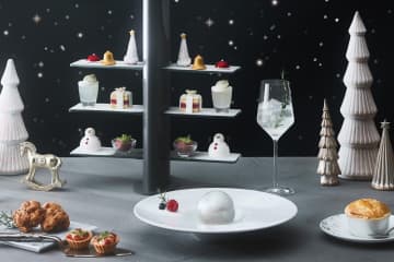 ザ・サウザンド京都「クリスマスのときめき」着想アフタヌーンティー、雪だるまチーズムースやサンタショコラ
