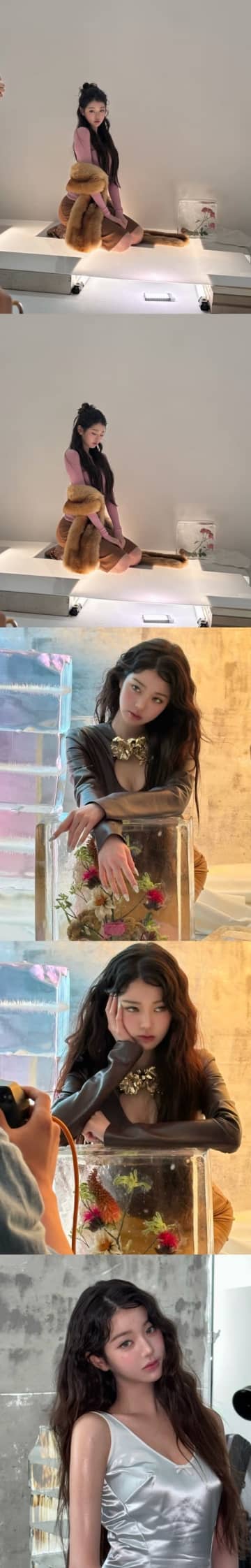 IVE・ウォニョン、“胸元ゆるめ”ドレスから意外なボリューム感があらわに…「色気がすごい」【PHOTO】