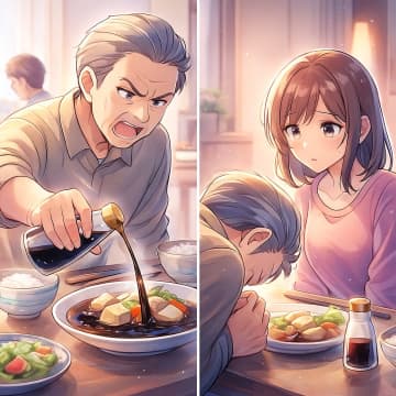 「君の料理は味がしない」と醤油をドバドバかける義父→健康診断の結果を見て、私に謝ったワケ【短編小説】