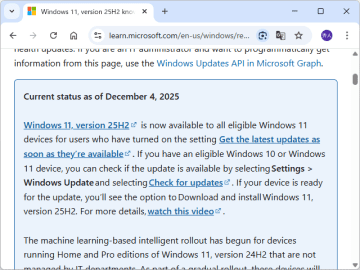 「Windows 11 バージョン 25H2」の自動配信、機械学習を活用しながら一部で開始／組織で管理されていない「バージョン 24H2 Home/Pro」デバイスが対象