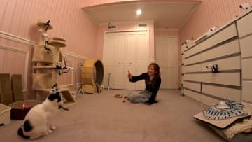 保護猫・モンローの人なれに小田さくらが熟練のテクニック披露！「黒目が大きくなってきてる」と瞳孔の変化も見逃さない観察眼に驚き