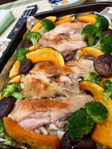 忙しい時はグリルのおまかせ機能で焼いて、そのまま食卓へ直行！