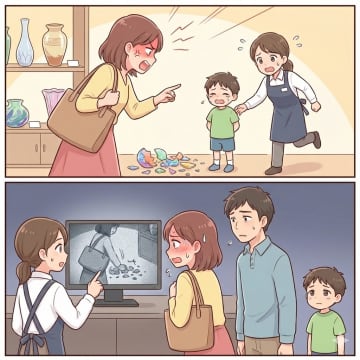 「子供が触っただけ」と壊した商品の弁償を拒む親。だが、防犯カメラを見ると本当に壊したのは…【短編小説】