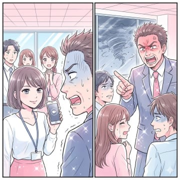 「台風でも這って来い」と精神論を振りかざす部長。だが、新卒のある一言に黙り込んだワケ【短編小説】