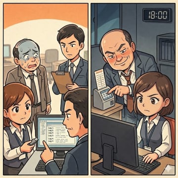 「タイムカード、押しといたぞ」と勝手に退勤処理する上司。だが、私のある行動に顔面蒼白に【短編小説】