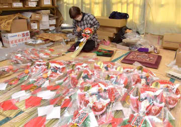 願い込め正月飾り　茨城・常陸太田