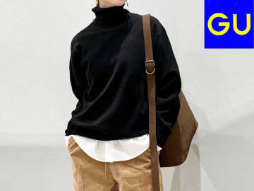 暖かくておしゃれって最強♡【GU】1枚でもレイヤードでも決まる「タートルネックコーデ」