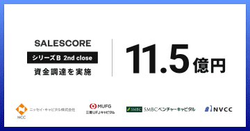SALESCORE、シリーズBラウンドで総額11.5億円の資金調達