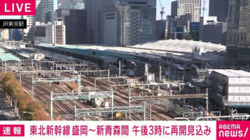 東北新幹線 盛岡～新青森間 午後3時に再開見込み