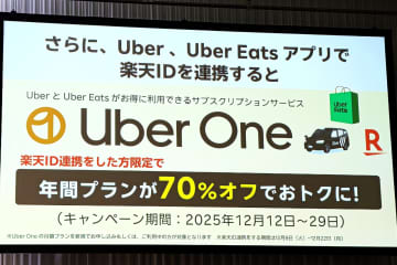 楽天ID連携で「Uber One」年間プランが70％オフに