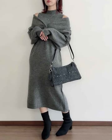 【しまむらのグレー】が着回し力100点！ 大人の高見え♡「セットワンピ」