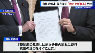 自民党東京都連が政府・与党の偏在是正策「活力そがれる」と反対　都連会長「断固反対だ」
