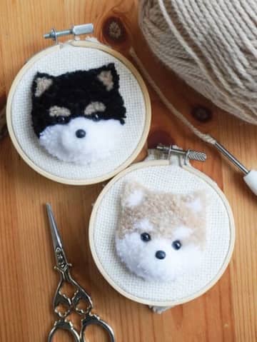 【動画】パンチニードルで作る柴犬の作り方