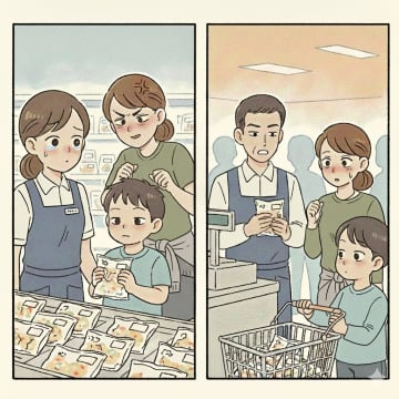 「子供のしたことよ」惣菜パックを指で潰して遊ぶ子供を庇う親→店長の正論に逃げるように退店【短編小説】