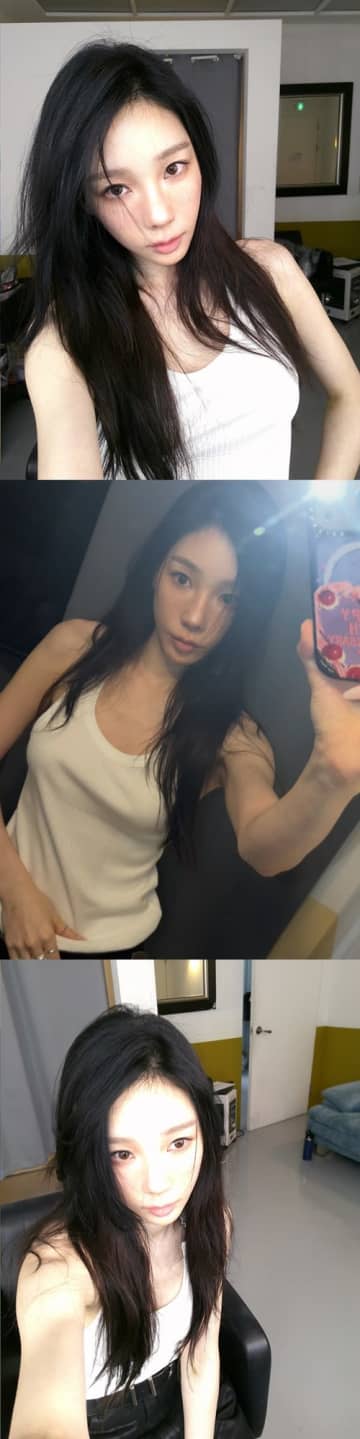 胸元の線が見える…少女時代・テヨン、白タンクトップ姿に注目！儚げかつ洗練された雰囲気【PHOTO】