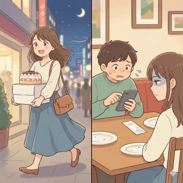 外食時に「1円単位で割り勘ね」とドケチな彼。しかし、私が誕生日だと伝えると空気が一変【短編小説】