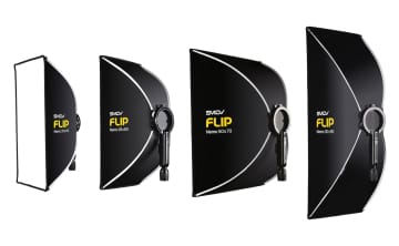 ソフトボックス「SMDV Flip Nemo」にクリップオンストロボ用　アダプター付属のパッケージも