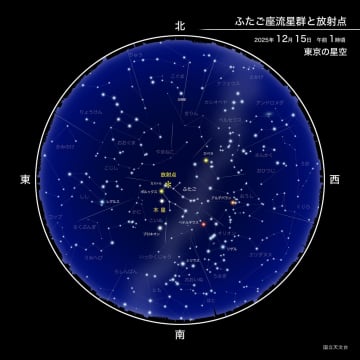 ふたご座流星群が12月14日に極大　2夜連続で観測の好機　1時間で最大50個の観測予想
