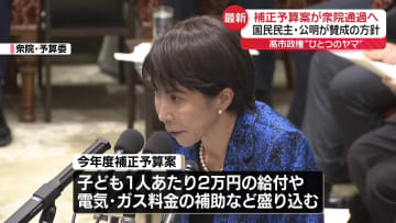 国民民主・公明が賛成の方針　補正予算案が衆院通過へ