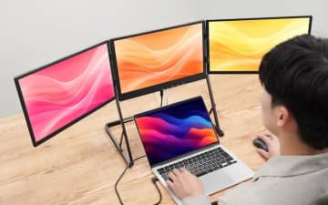 サンコー、15.6型フルHDを3画面拡張できるモニター