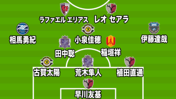 Jリーグベストイレブンが発表！　MF稲垣祥を除く10名が初受賞…優勝の鹿島からは3名選出