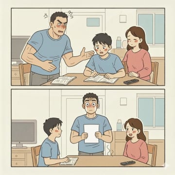 「塾なんて無駄！」と息子の勉強を邪魔する夫。しかし、息子の模試の結果を見て驚いた理由とは【短編小説】