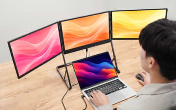 USB Type-Cケーブル1本で最大4画面出力できる拡張モニター、サンコーが発売