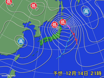あすにかけて冬の嵐 湿った重い雪に