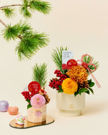 【お正月飾り】縁起物や干支みくじも♪「青山フラワーマーケット」和モダンのブーケやしめ縄が素敵!