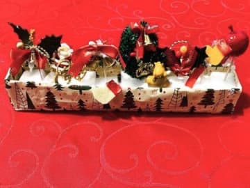 思い出深い材料でクリスマス飾り