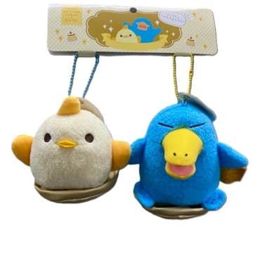 「カモノハシのイコちゃん」と「ぴよりん」の夢のコラボレーション第三弾♪なかよしスイーツマスコットセットが登場！