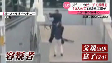 シドニーのビーチで銃乱射　15人死亡　容疑者は親子　ユダヤ教の祭り中に…