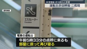 運転士が点呼後に再び寝る　JR常磐線の出発が24分遅れる