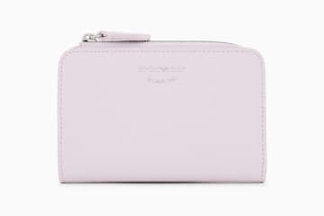 エンポリオ アルマーニ“控えめロゴ”の柔らかメンズレザー財布＆パステルピンクのウィメンズ財布