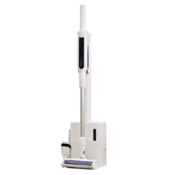 ダストステーション付きでゴミ捨ての手間激減！ エディオン「e angle」からコードレススティック掃除機登場