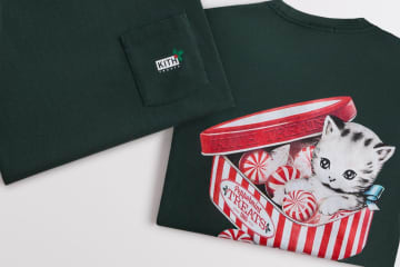 キス トリーツ”ペパーミントキャンディー缶”に埋もれる猫Tシャツ、クリスマスフレーバーのアイスも