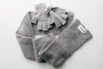 ディスイズネバーザット×テンベア、“オリーブ色”バケットバッグ＆グレーのマフラー