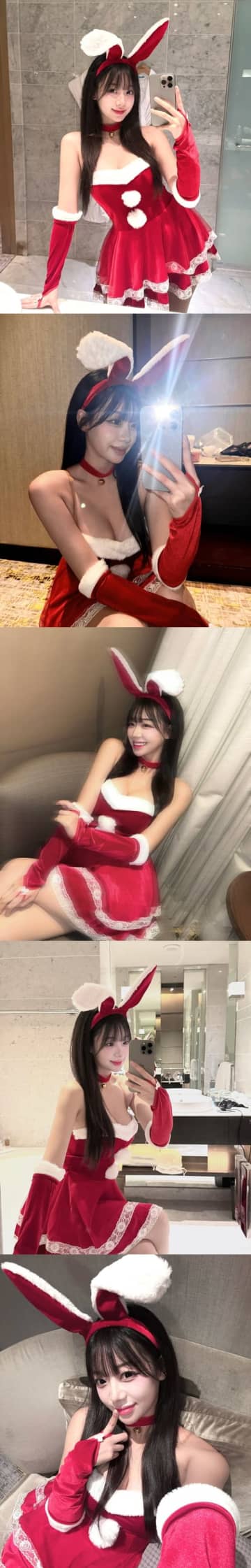 見るだけで心臓バクバク…韓国チアガール、大胆すぎる“うさ耳サンタコス”でファン悩殺「反則です」【PHOTO】