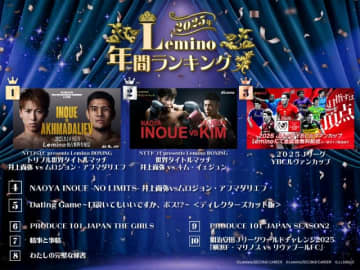 向井康二「Dating Game」、井上尚弥の熱戦も【2025年Lemino年間ランキング】